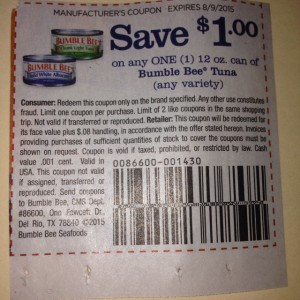 Bumble Bee Tuna Fish Coupon